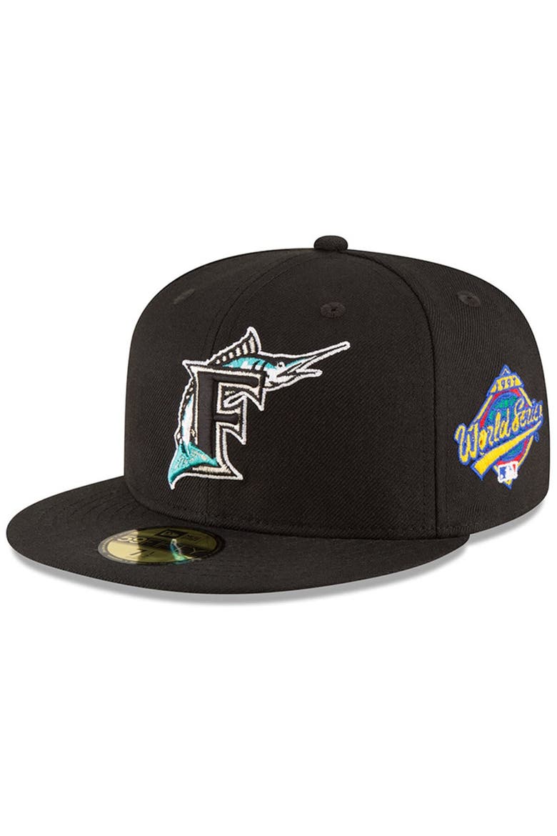 Men's New Era Black Florida Marlins 1997 World Series Wool 59FIFTY Fitted Hat, Main, color, Black