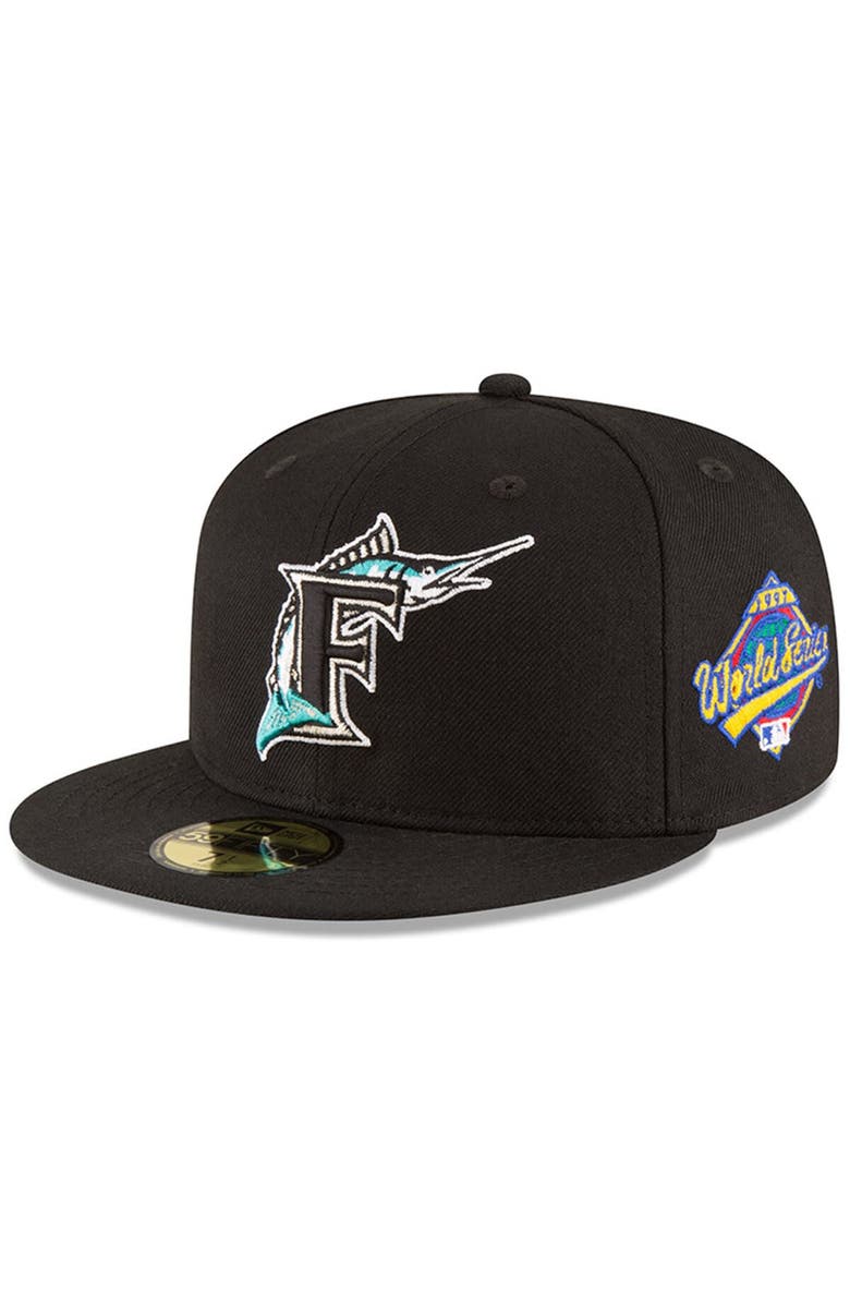 New Era Men's New Era Black Florida Marlins 1997 World Series Wool 59FIFTY Fitted Hat, Main, color, Black