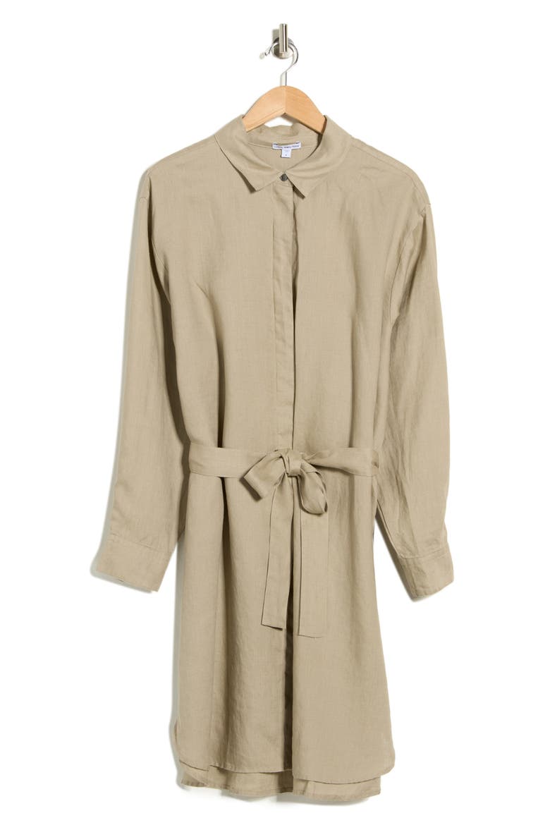 Linen Shirtdress, Main, color, OVERCAST