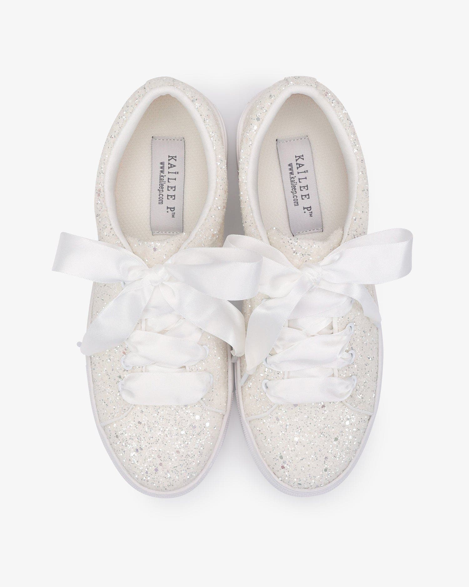 Kailee P Lucy Rock Glitter Wedding Platform Sneakers, Alternate, color, White