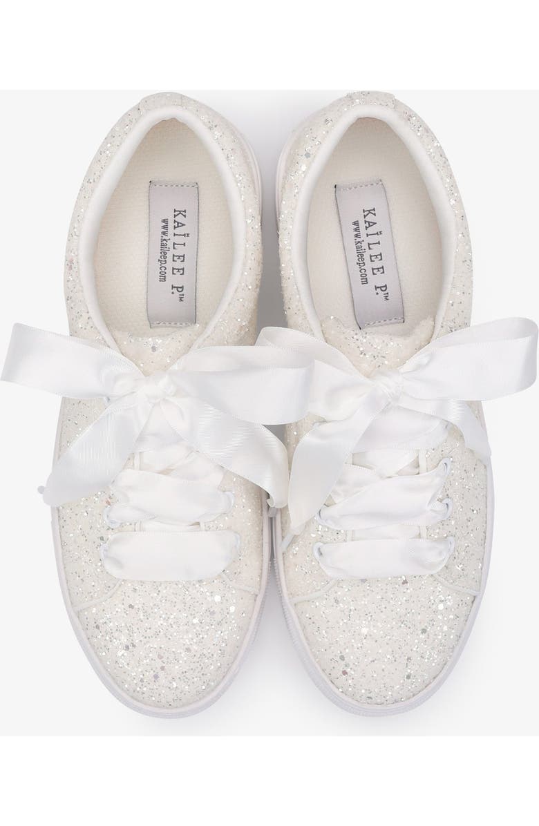 Kailee P Lucy Rock Glitter Wedding Platform Sneakers, Alternate, color, White