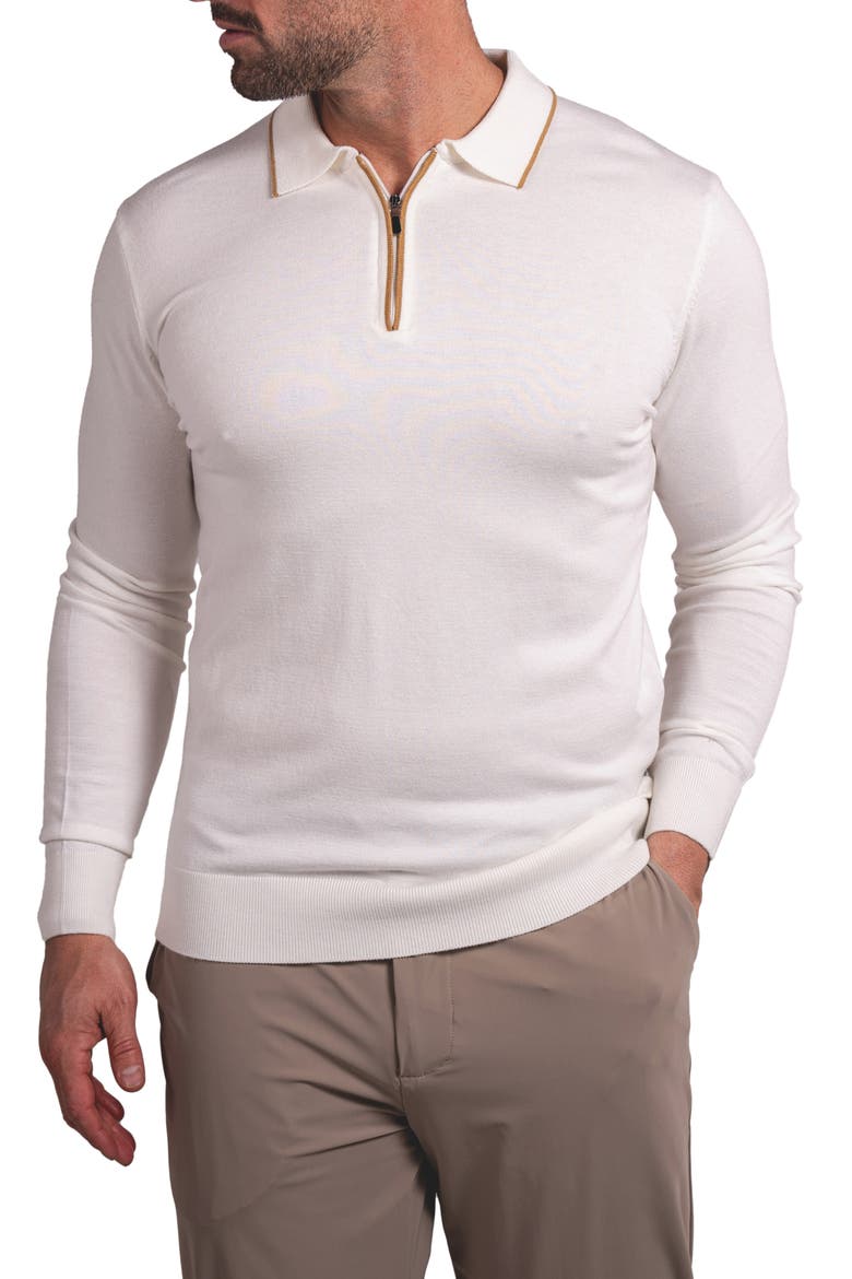 Knitted Passion Quarter Zip Sweater, Alternate, color, WHITE