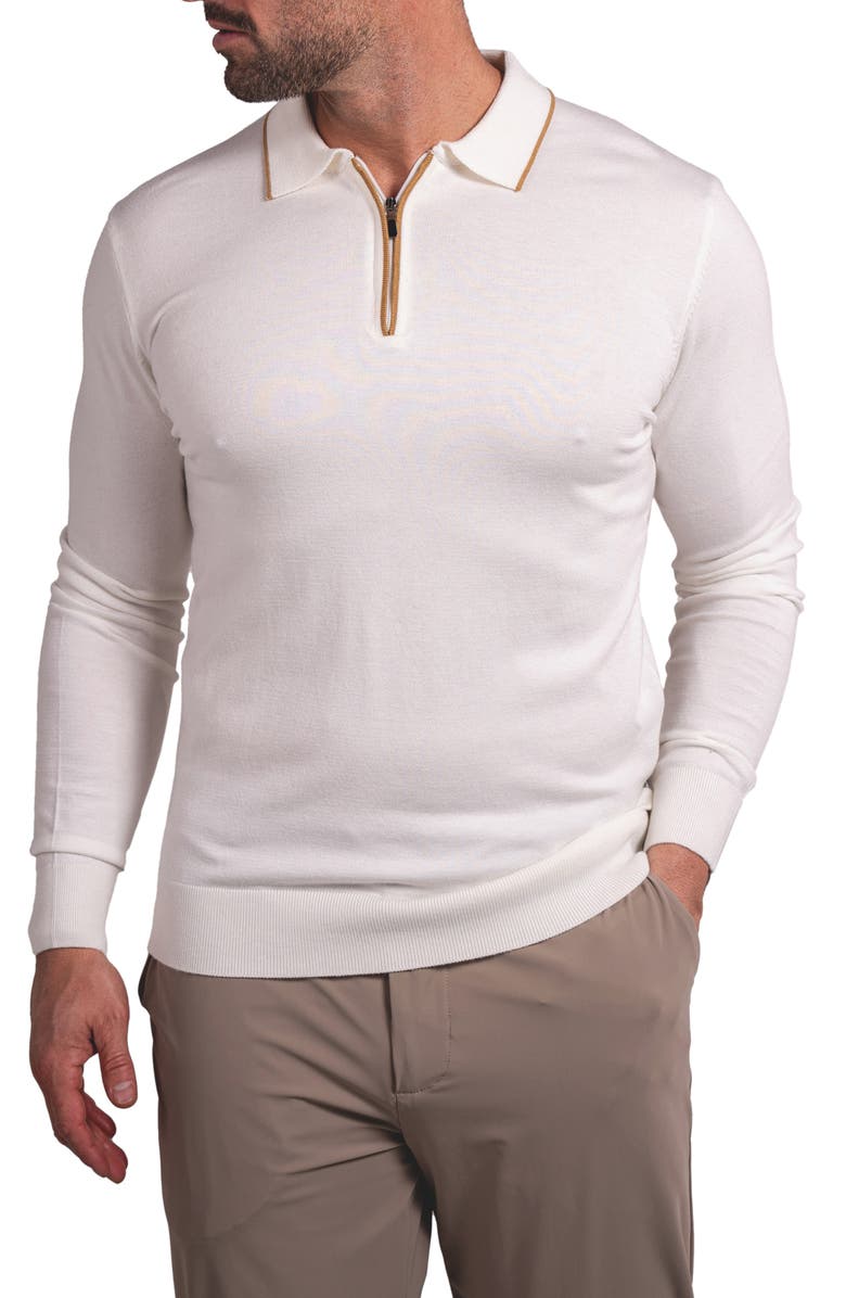 Maceoo Knitted Passion Quarter Zip Sweater, Alternate, color, White