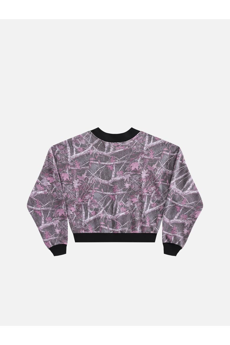 Boxy Camo Zip Up Sweatshirt, Alternate, color, Pink