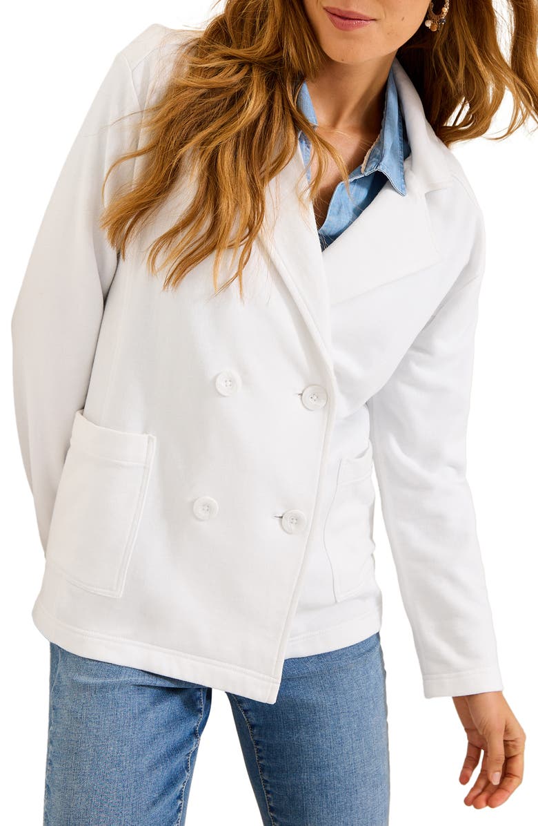 Tommy Bahama Marina del Mar Double Breasted Cotton Fleece Blazer, Main, color,