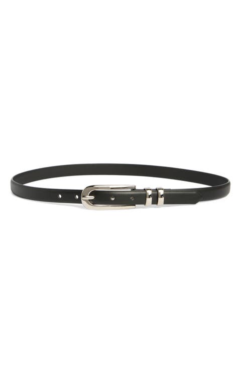 Faux Leather Skinny Belt