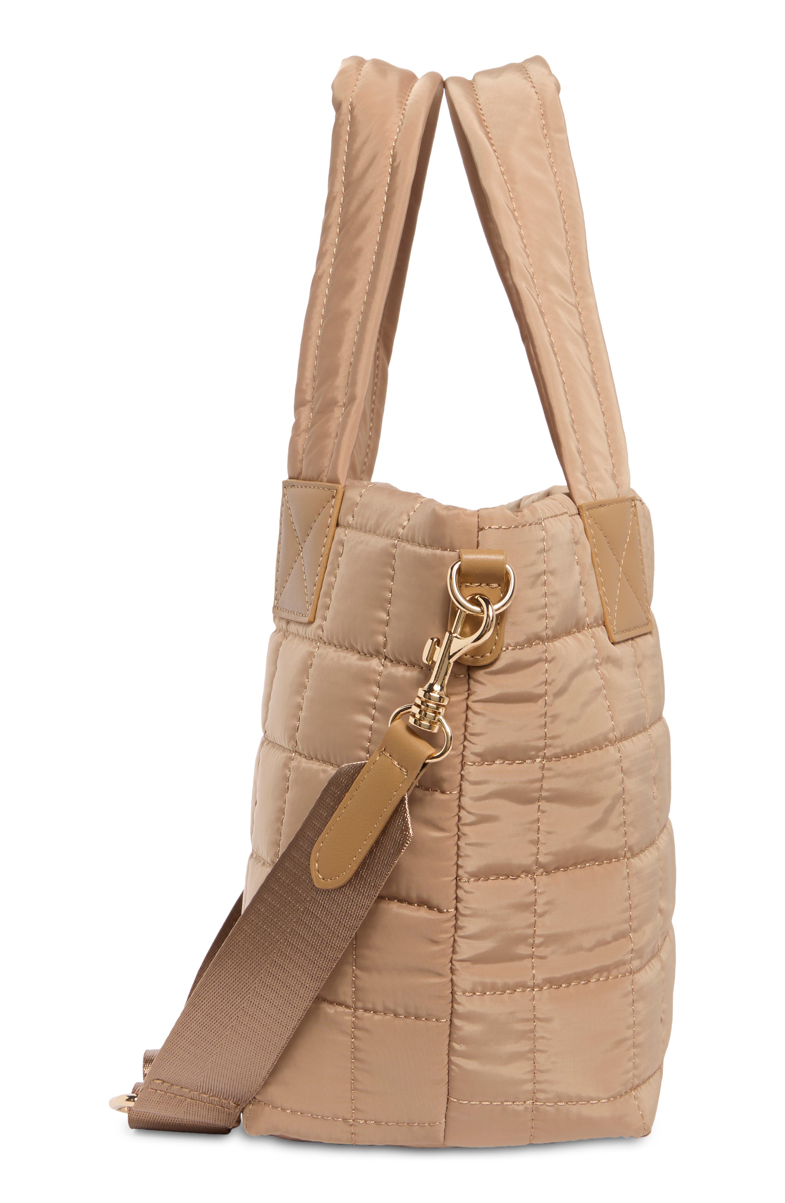 Quilted Nylon Tote Bag, Alternate, color, NATURAL
