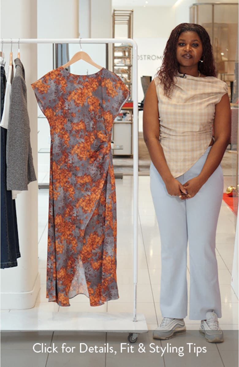 Floral Print Cap Sleeve Dress, sales video thumbnail