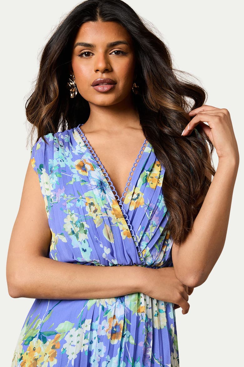 Petite Occasion Wrap Maxi Dress, Alternate, color, Blue