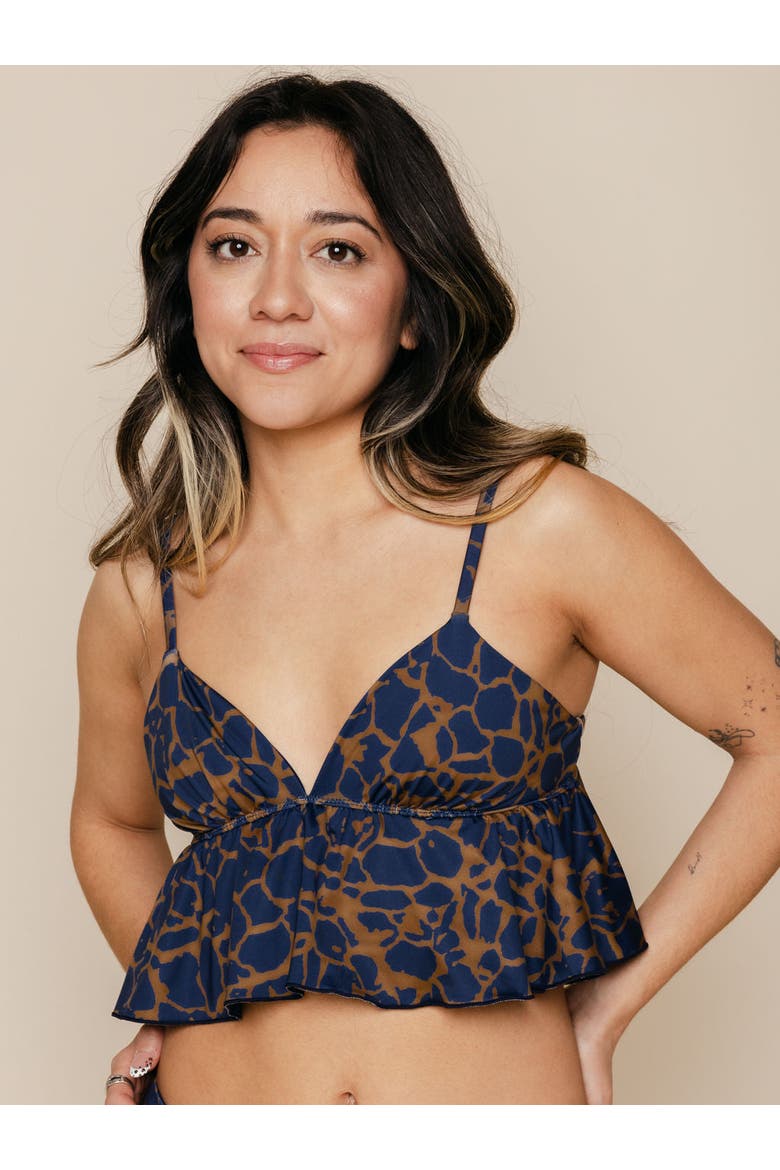 Flowy Tankini Bikini Top, Main, color, Khai