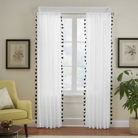 Bianca Semi-sheer Window Curtain With Tassels
