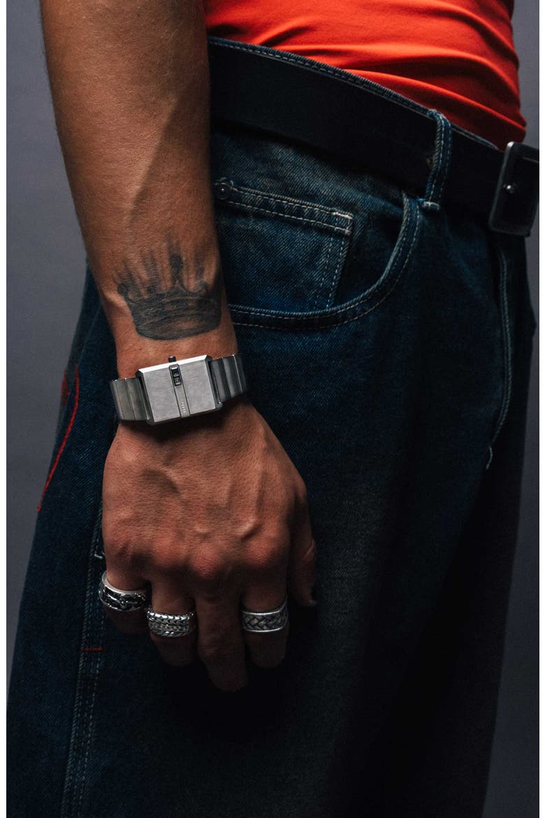 Pulse Bracelet Watch, 26mm, Alternate, color, SILVER