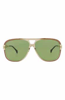 Gucci Novelty 63mm Oversize Aviator Sunglasses