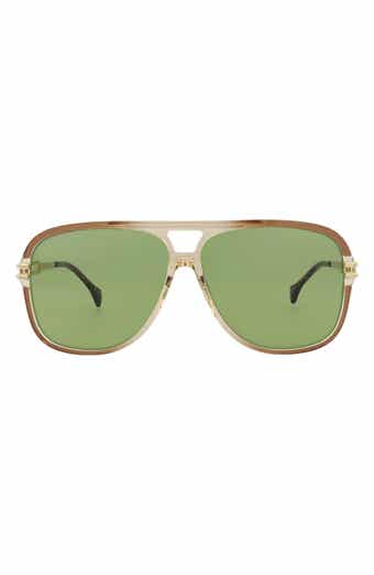Gucci Novelty 63mm Oversize Aviator Sunglasses
