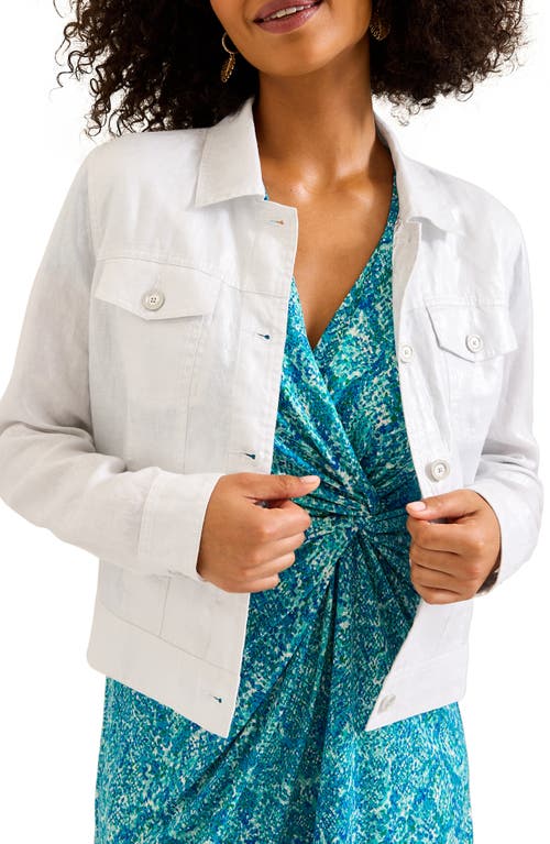 Tommy Bahama Two Palms Shimmer Linen Jacket in White 