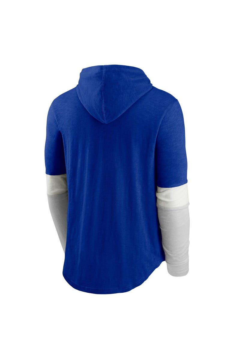 Nike Men's Nike Royal Dallas Cowboys Fan Gear Throwback Mascot Henley Long Sleeve Hoodie T-Shirt, Alternate, color, 