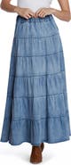 Wash Lab Denim Tiered Denim Maxi Skirt
