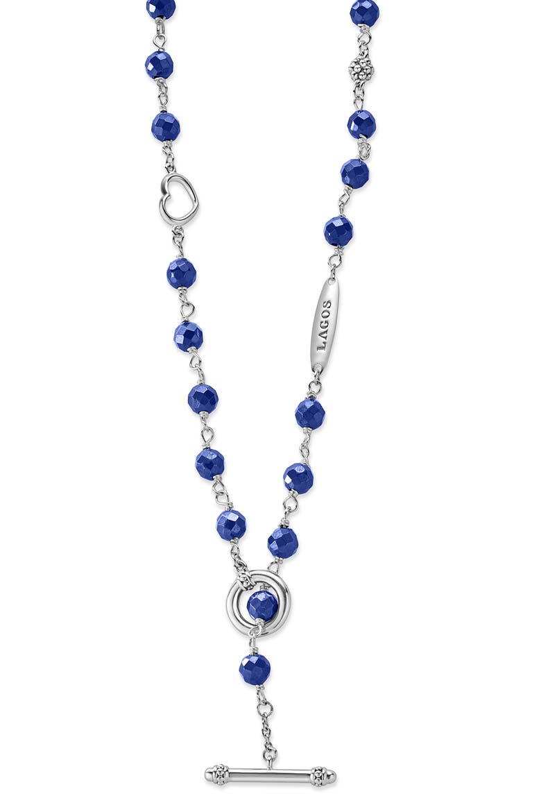 Caviar Icon Ultramarine Ceramic Bead Necklace, Alternate, color, MARINE