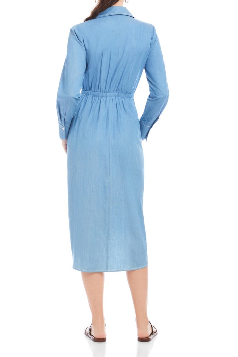 Rayleen Pleated Long Sleeve Shirtdress, Alternate, color, CHAMBRAY