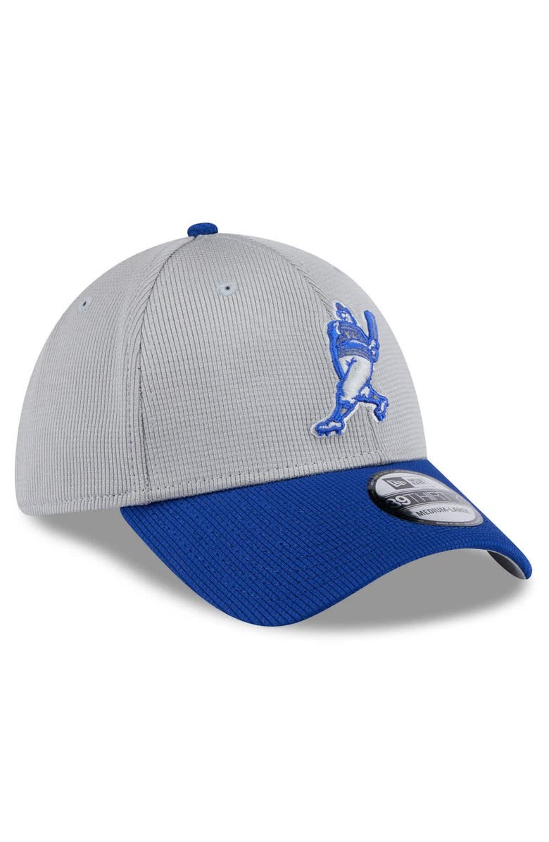 New Era Men's New Era Gray/Royal Milwaukee Brewers 2025 Batting Practice 39THIRTY Flex Hat, Alternate, color,