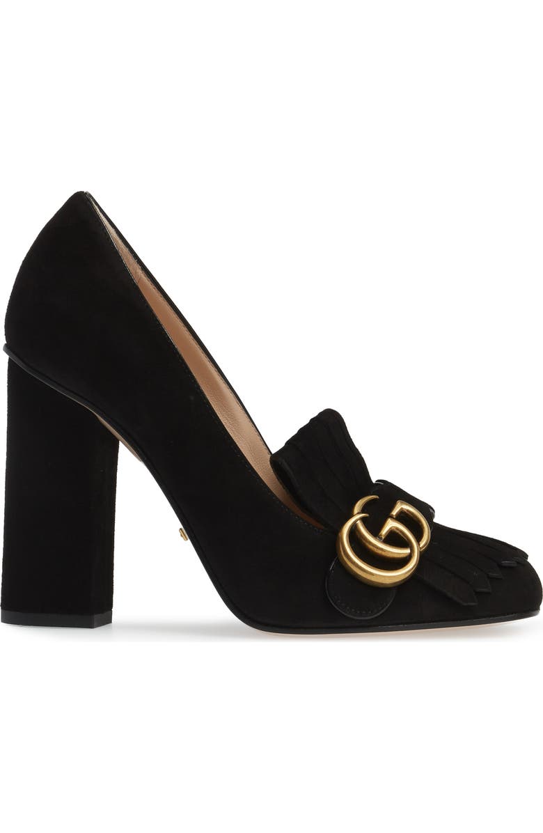 Gucci Marmont Kiltie Loafer Pump, Alternate, color,