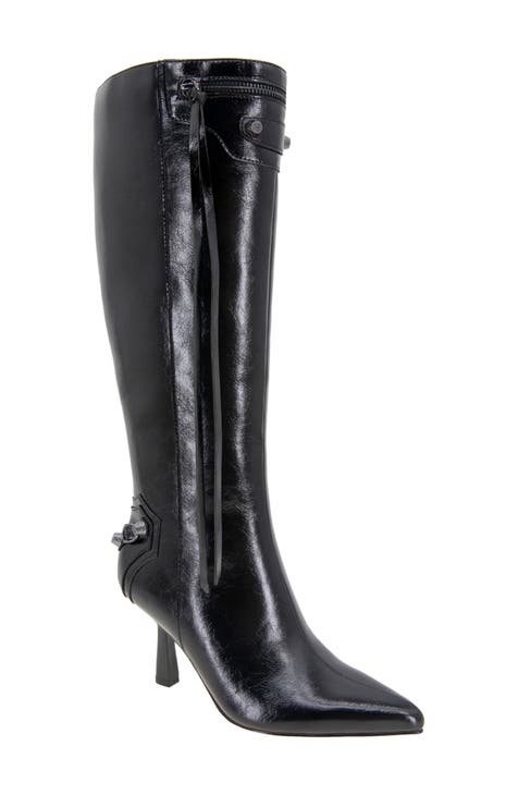 Bcbg black leather boots hotsell