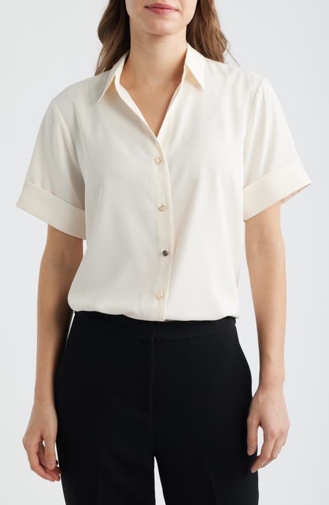 Short Sleeve Button-Up Shirt (Petite)