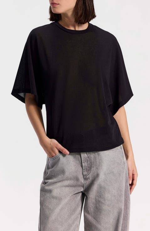 Short-Sleeve Batwing Top