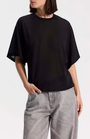 Ronen Chen Short-Sleeve Batwing Top