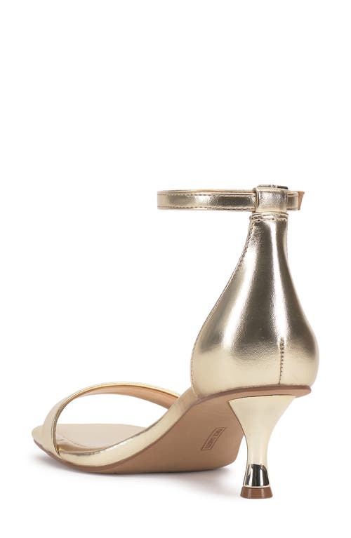Vince Camuto Vinkely Square Toe Kitten Heel Sandal In Gold