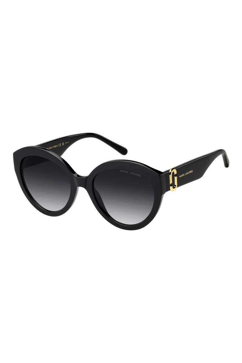 56mm Cateye Sunglasses, Alternate, color, BLACK/ DARK GREY SF