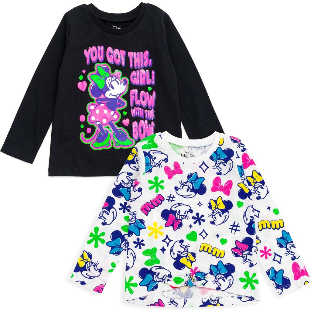 Disney Babies' Minnie Mouse 2-piece Long Sleeve T-shirt Set In Multi