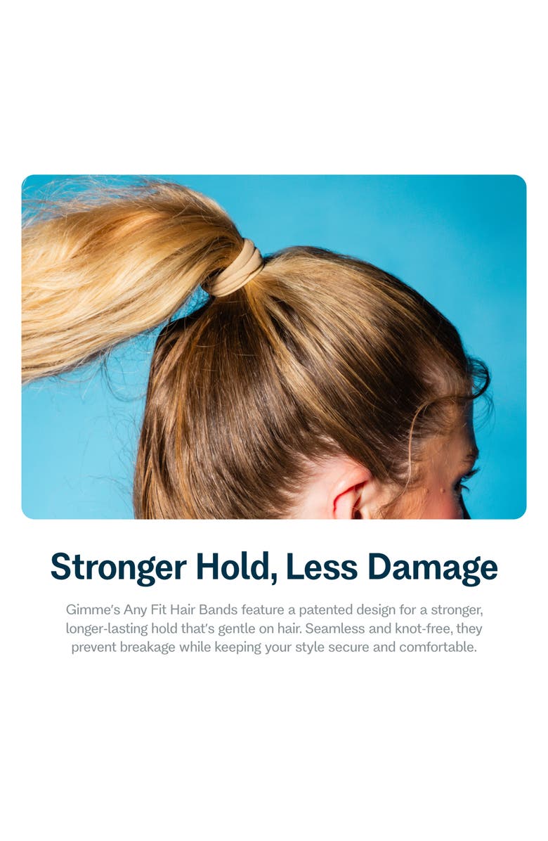 Gimme Beauty Any Fit Hair Bands, Damage Free Hair Ties Made with Seamless Microfiber Elastics, Alternate, color, Beige