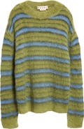 Marni Stripe Mohair Blend Crewneck Sweater