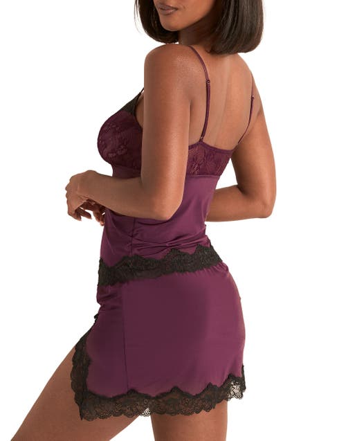 Adore Me Madeline Cami & Slip Skirt Set Lingerie In Purple