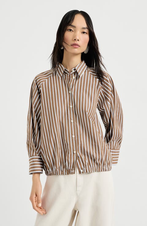 Shadow stripe poplin shirt