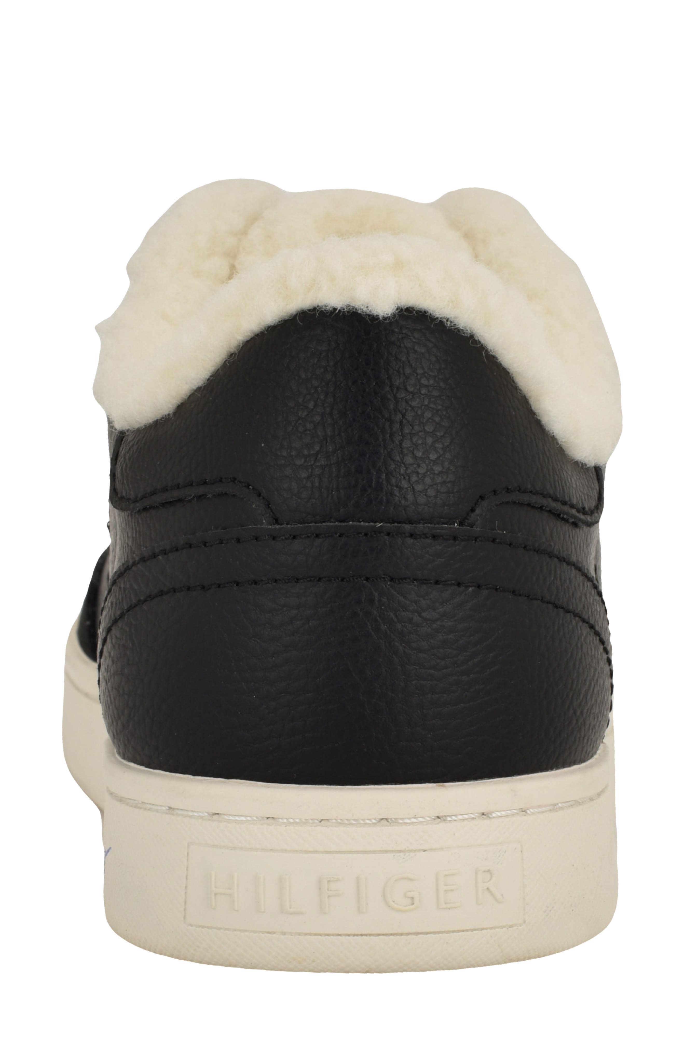 Tommy Hilfiger Rheign Faux Fur Lined Low Top Sneaker, Alternate, color, Black01