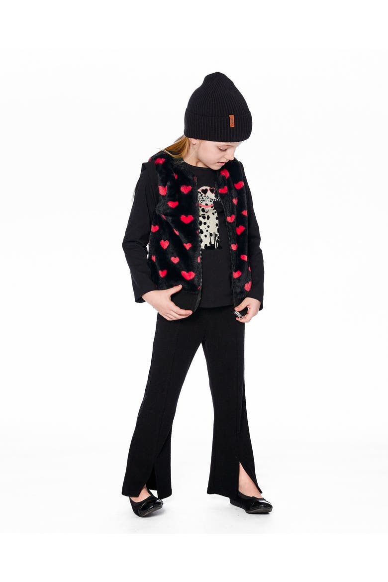 Ribbed Leggings Bootleg with Slit, Alternate, color, Black