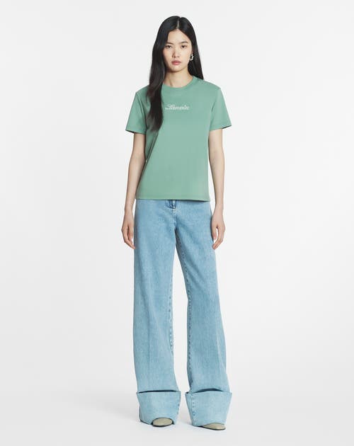 Lanvin Embroidered T-shirt In Vert De Gris