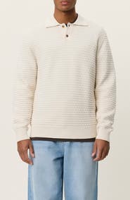 Les Deux Billy Weave Long Sleeve Polo