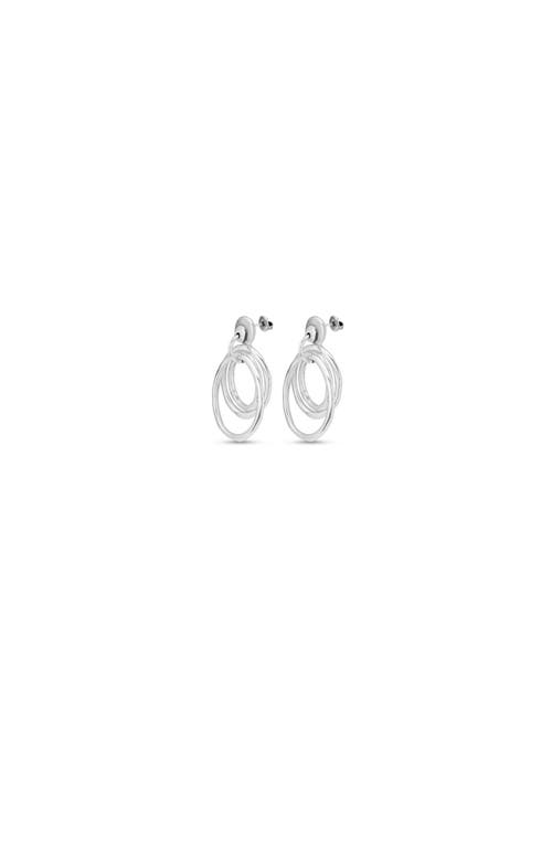 Unode50 Sterling Silver Metal Hoop Earrings In White