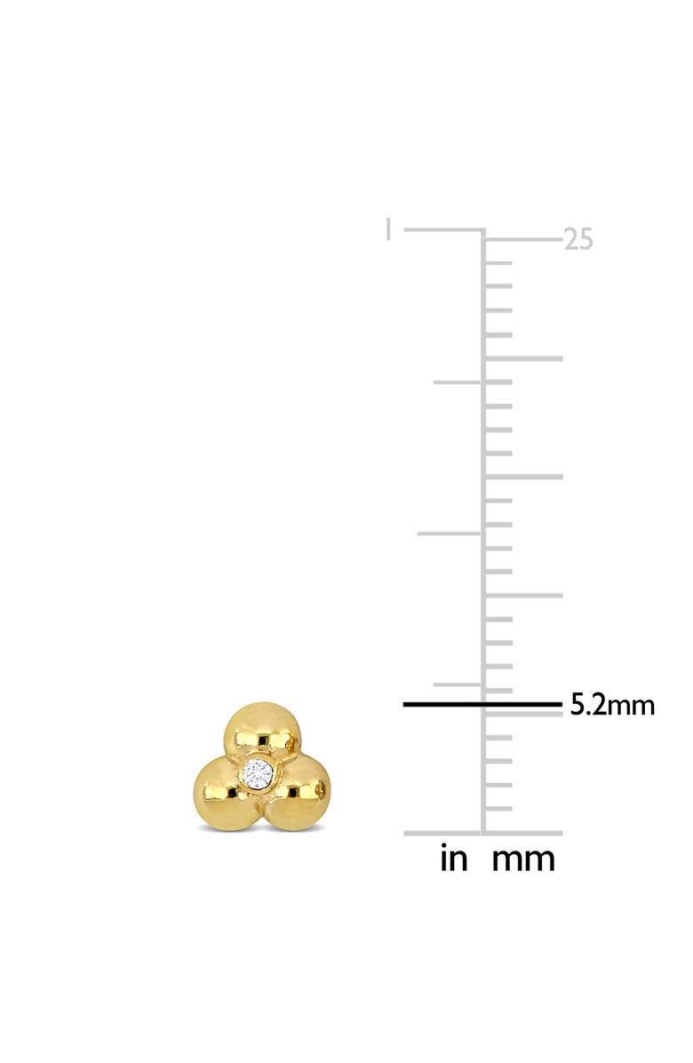 Julianna B. Diamond Three Bead Stud Earrings 14k, Alternate, color, 14K Yellow Gold