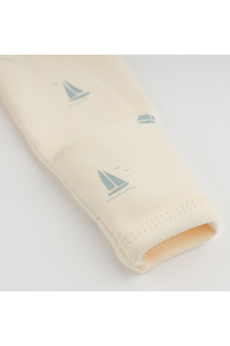 Mini Sailboats Footie, Alternate, color, Milk