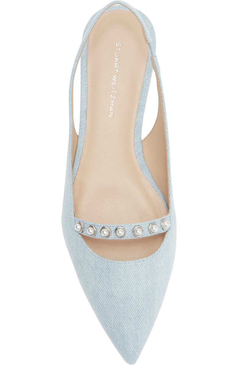 Stuart Weitzman Faux Pearl Slingback Pump, Alternate, color, Light Blue