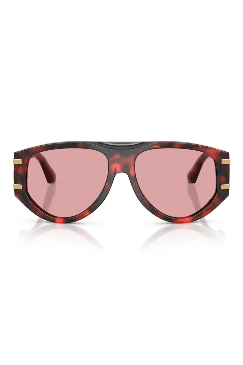 57mm Pilot Sunglasses, Main, color, RED HAVANA / LIGHT VIOLET