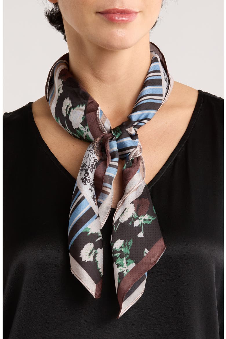 Mixed Pattern Square Scarf, Main, color, NEUTRAL