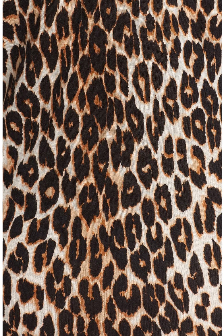 'Marta' Leopard Print Silk & Cashmere Knit Dress, Alternate, color, NATURAL