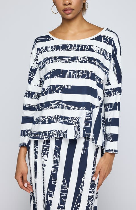 Astraea Striped Cotton Jersey Blouse
