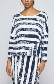 LUUKAA Astraea Striped Cotton Jersey Blouse