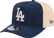 New Era Men's New Era Blue/Natural Los Angeles Dodgers Grained 9FIFTY A-Frame Trucker Adjustable Hat